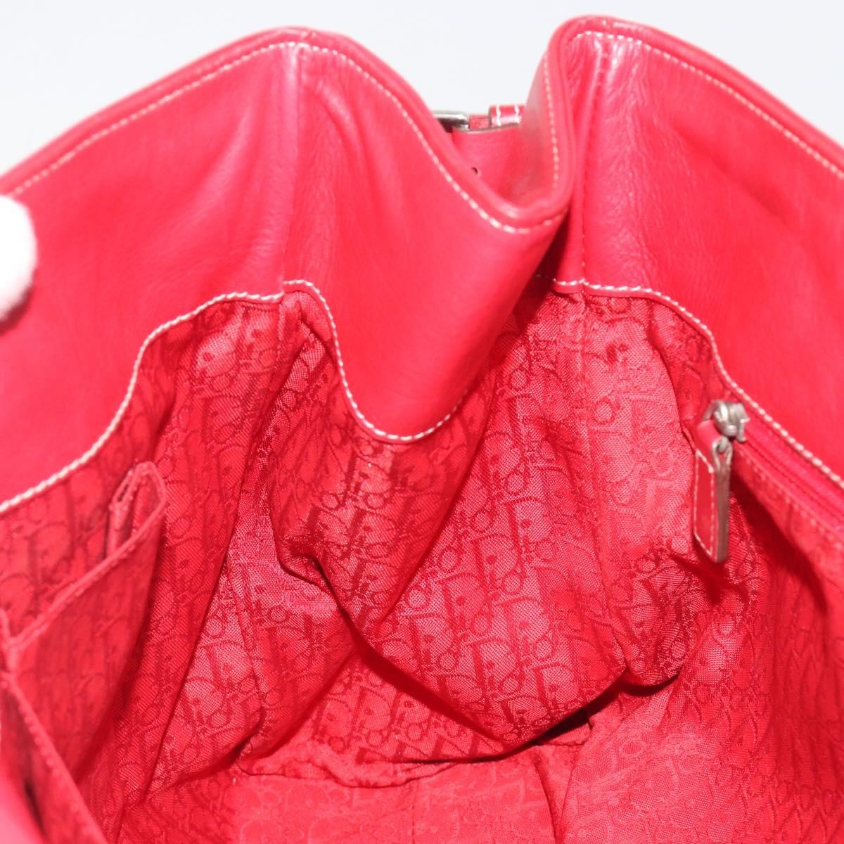 Christian Dior Cd Shoulder Bag Leather Red Leather Shoulder Bag Bag (Pre-Owned)