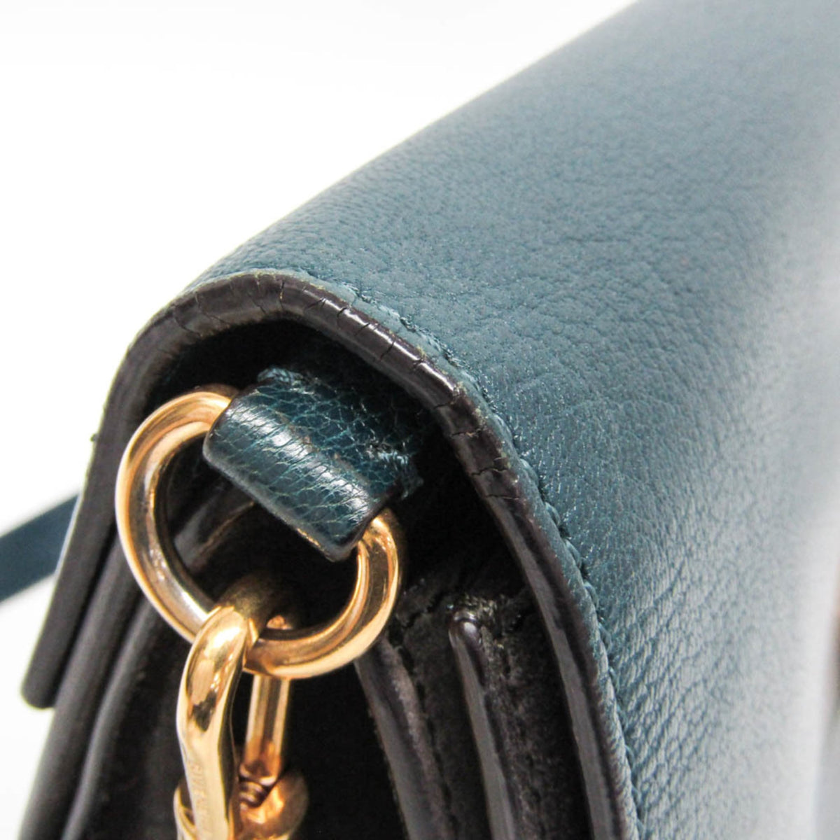 Givenchy Gv3 Flap Leather With Suede Blue Leather Handbag (Pre-Owned)