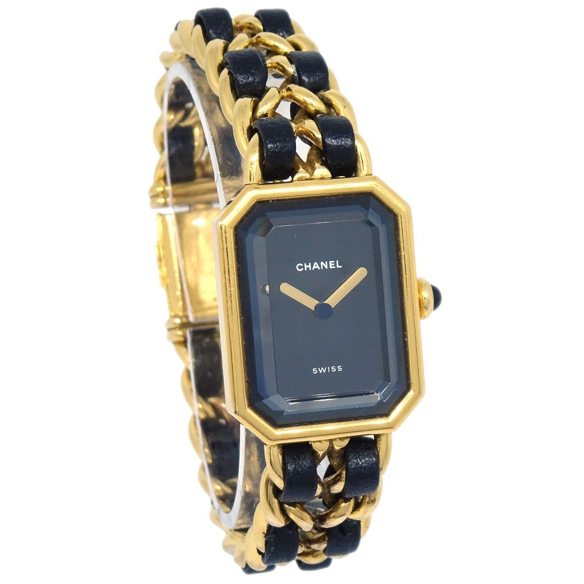 Chanel Premiere Rock Quartz Plated Metal And Leather Watch (Pre-Owned)