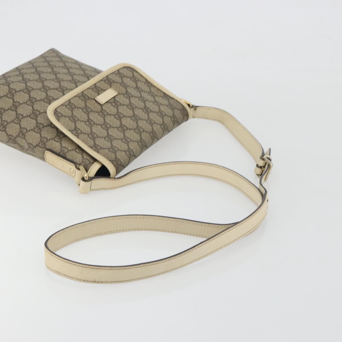 Gucci Flap Messenger Gg Coated Canvas Beige Canvas Shoulder Bag Bag (Pre-Owned)