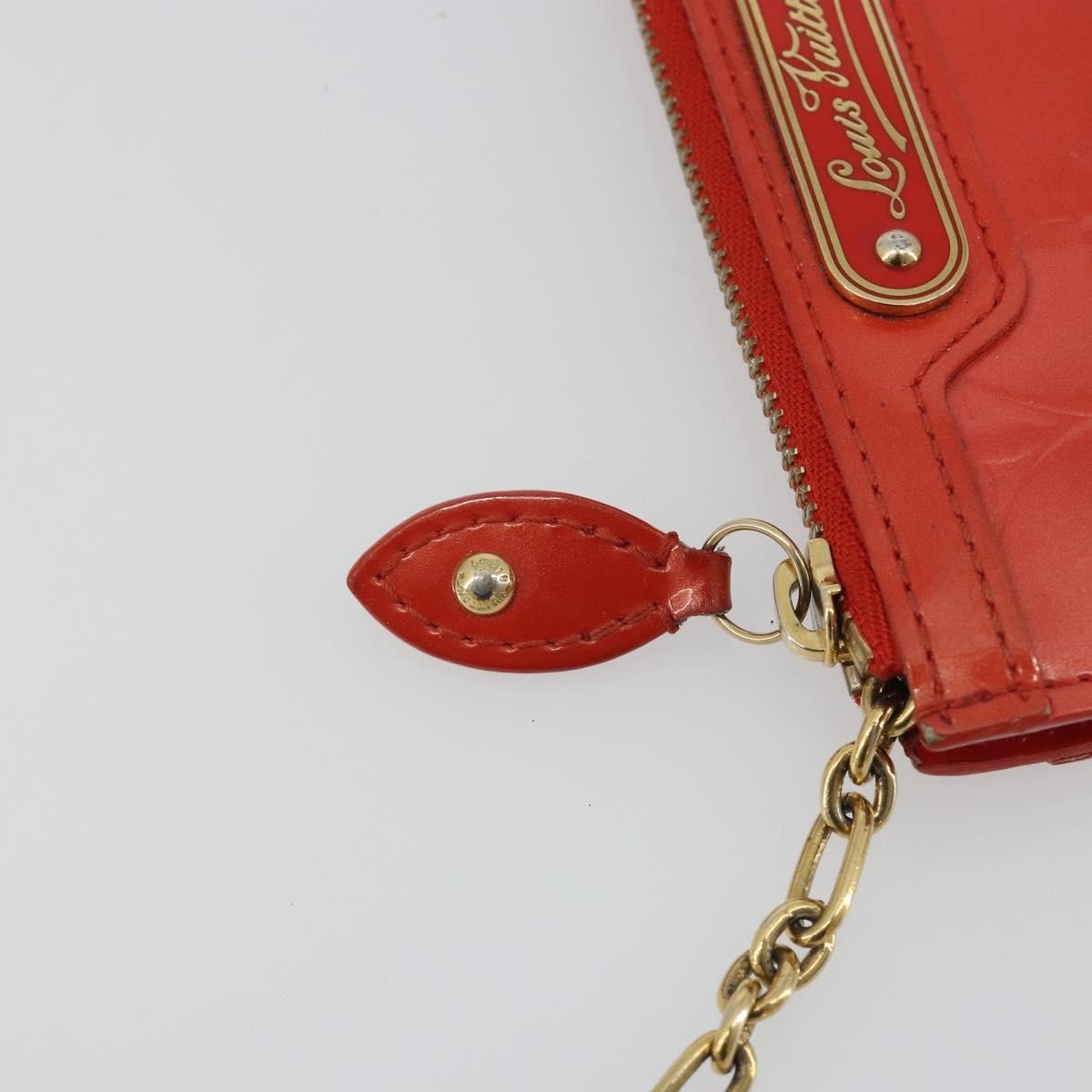 Louis Vuitton Pochette Clés Nm Monogram Vernis Patent Leather Orange Patent_Leather Wallets Accessory (Pre-Owned)