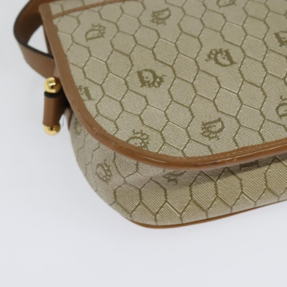 Christian Dior Vintage Honeycomb Canvas Beige Canvas Shoulder Bag Bag (Pre-Owned)