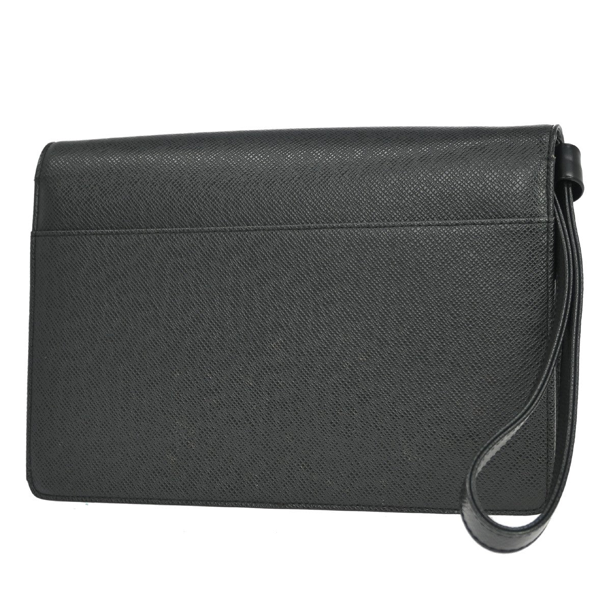Louis Vuitton Selenga Pochette Taiga Leather Black Leather Clutche & Pouche Bag (Pre-Owned)