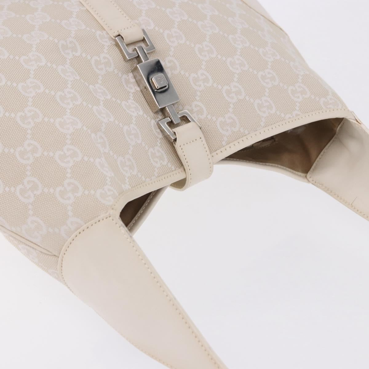 Gucci Jackie Canvas White Canvas Handbag (Pre-Owned)