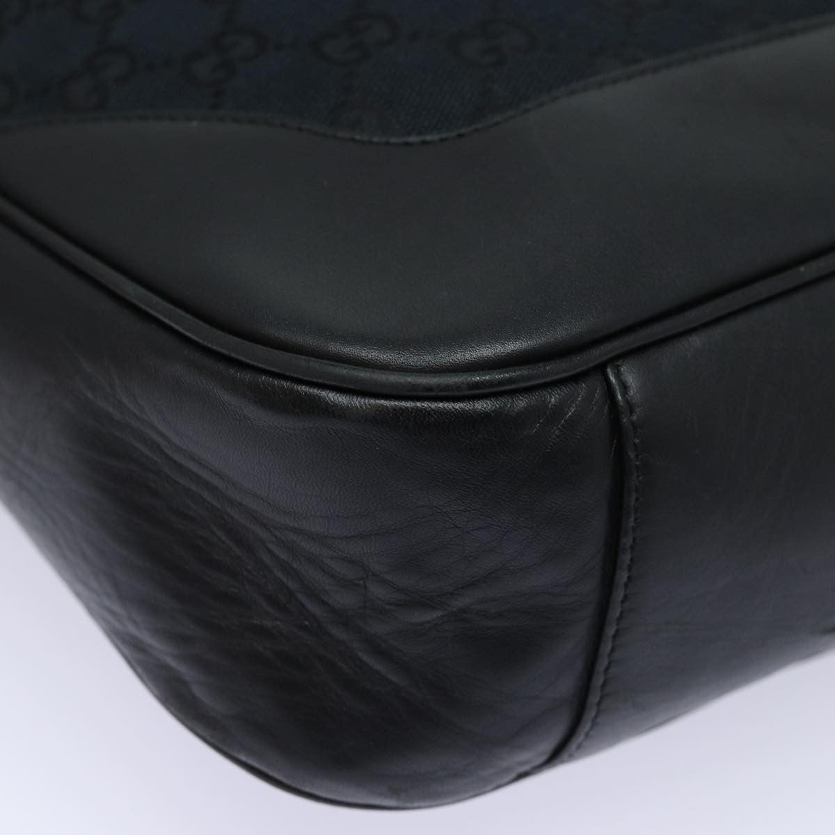 Gucci Bamboo Shoulder Gg Canvas Black Canvas Shoulder Bag Bag (Pre-Owned)