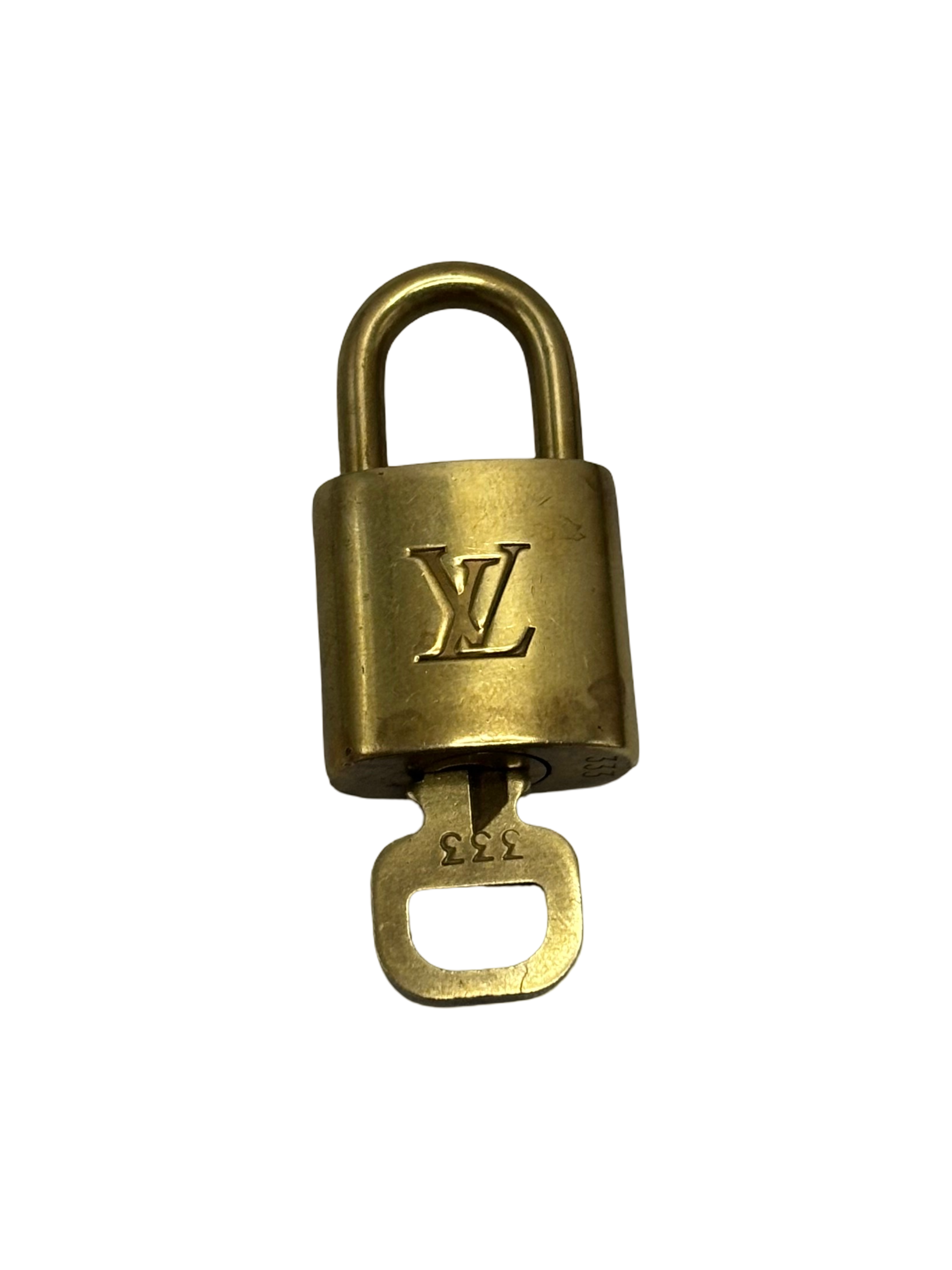 Louis Vuitton Padlock And Key Logo Metal Gold Metal Charms And Keychains Accessory (Pre-Owned)