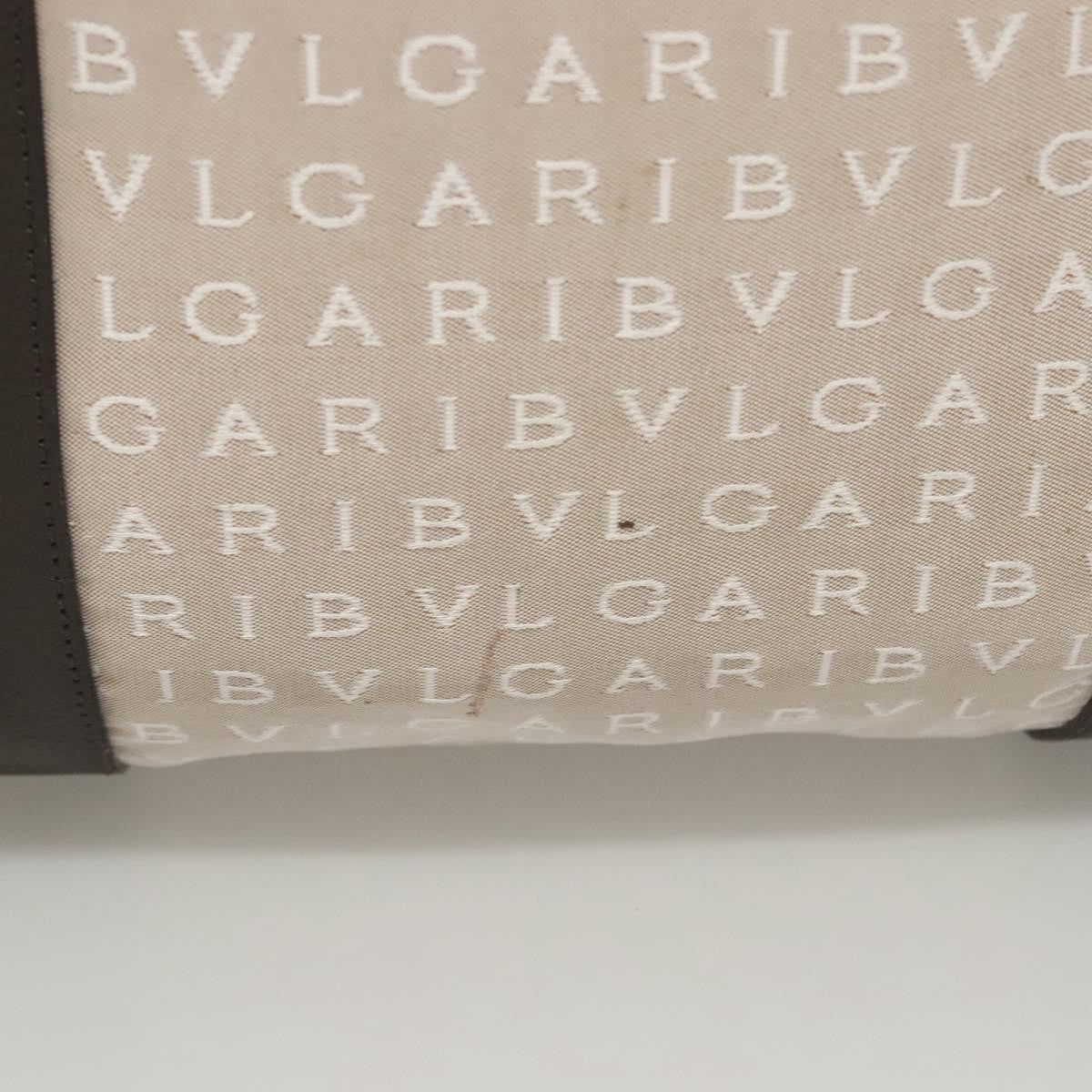 Bvlgari Logomania Canvas Beige Canvas Shoulder Bag Bag (Pre-Owned)