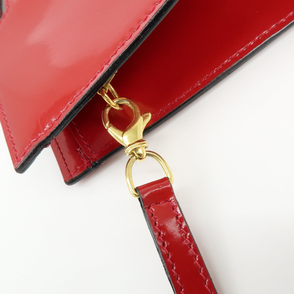 Salvatore Ferragamo Shoulder Bag Patent Leather Red Patent_Leather Shoulder Bag Bag (Pre-Owned)