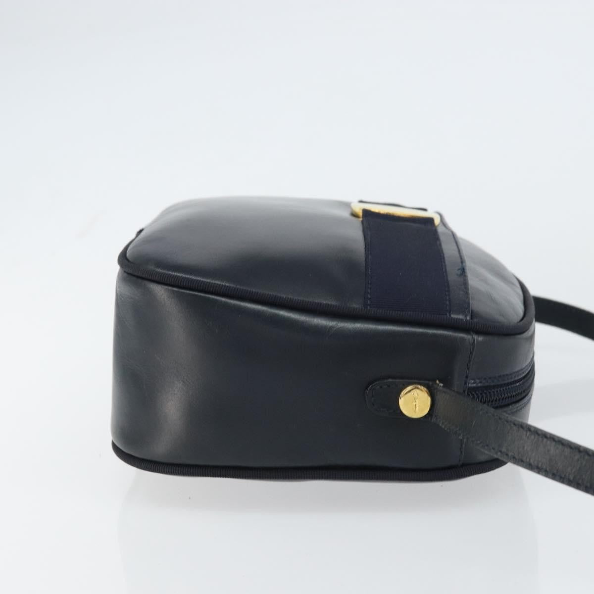 Salvatore Ferragamo Vala Leather Navy Leather Shoulder Bag Bag (Pre-Owned)