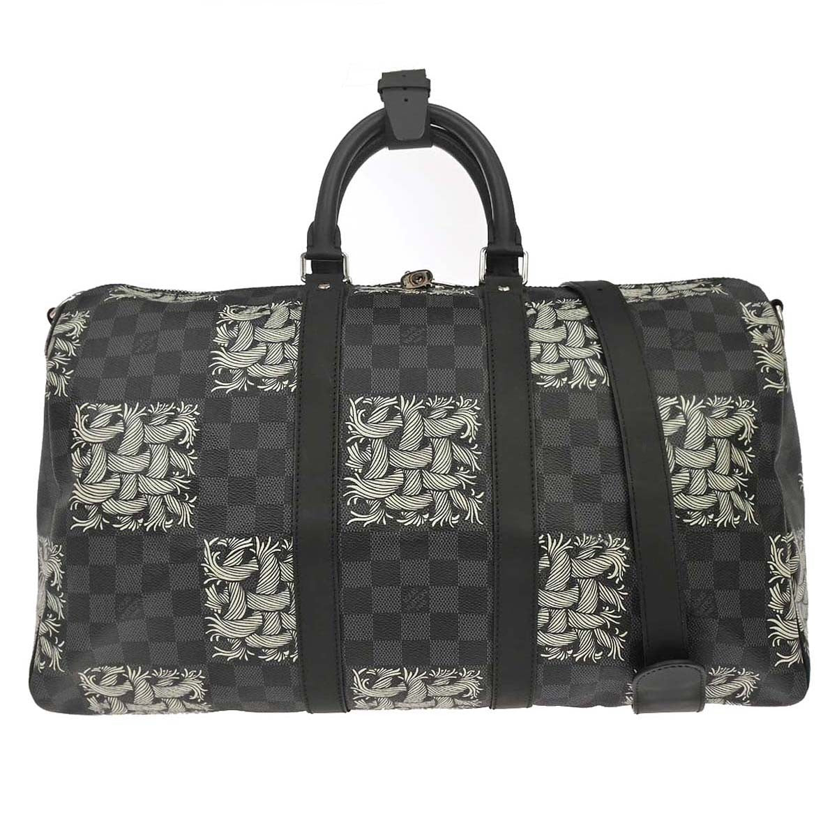 Louis Vuitton Keepall Bandouliere Limited Edition Nemeth Damier Graphite Black Canvas Travel Bag Bag (Pre-Owned)