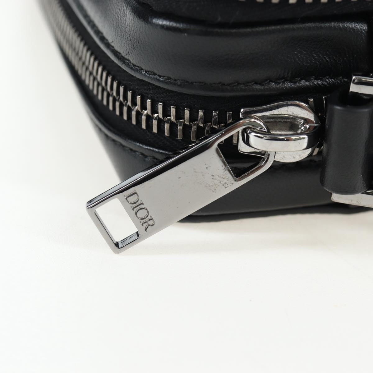 Christian Dior Double Zip Cd Diamond Coated Canvas Black Canvas Crossbody Bag Bag (Pre-Owned)