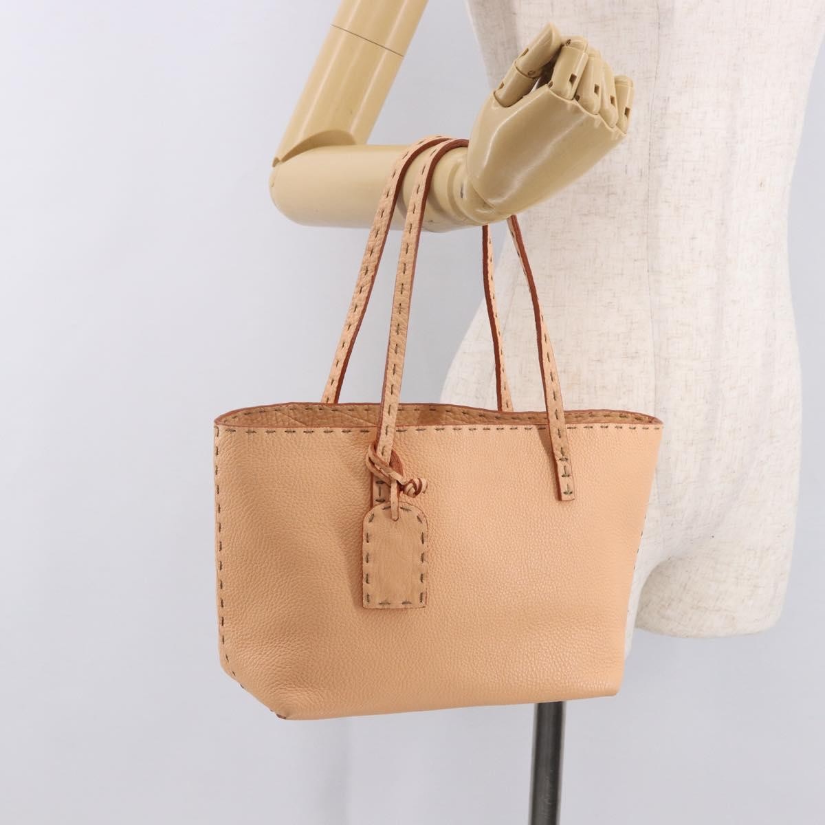 Fendi Selleria Carla Leather Orange Leather Tote Bag Bag (Pre-Owned)