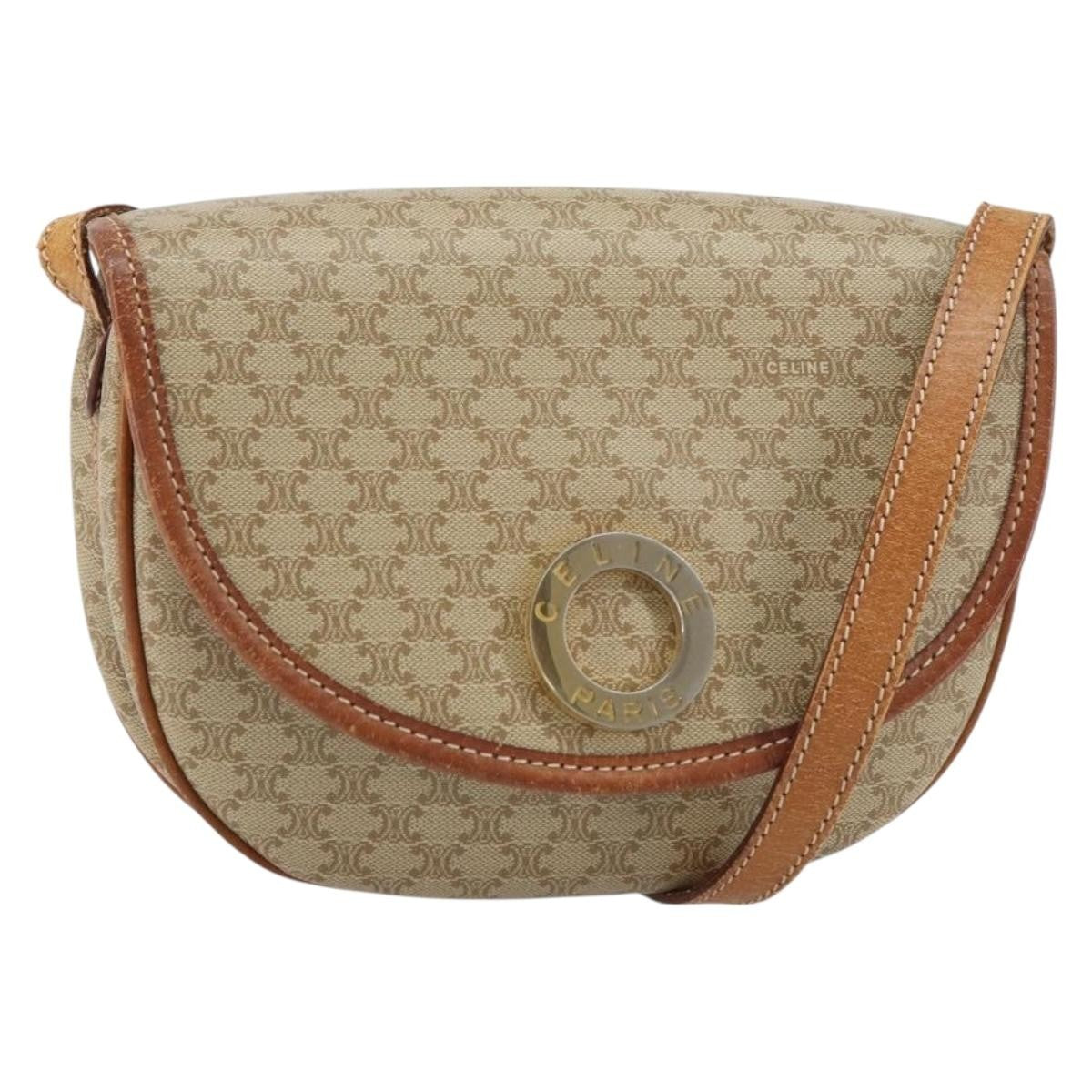Celine Macadam Shoulder Pvc Leather Beige Pvc Shoulder Bag Bag (Pre-Owned)