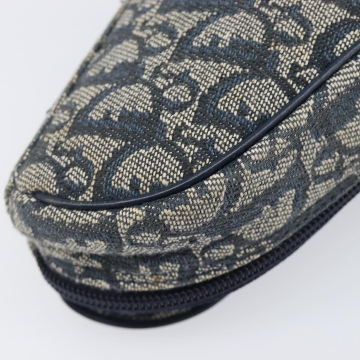Christian Dior Saddle Zip Diorissimo Canvas Navy Canvas Clutche & Pouche Bag (Pre-Owned)