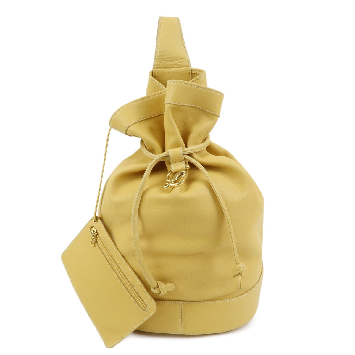 Loewe Anton Leather Yellow Leather Backpack Bag (Pre-Owned)