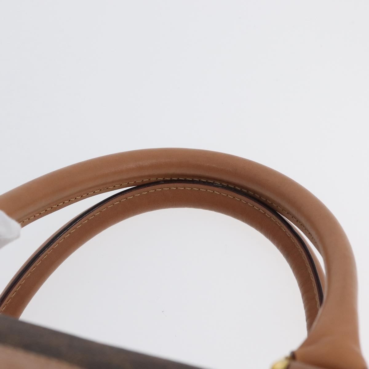 Celine Vintage Duffle Macadam Coated Canvas Brown Pvc Handbag (Pre-Owned)