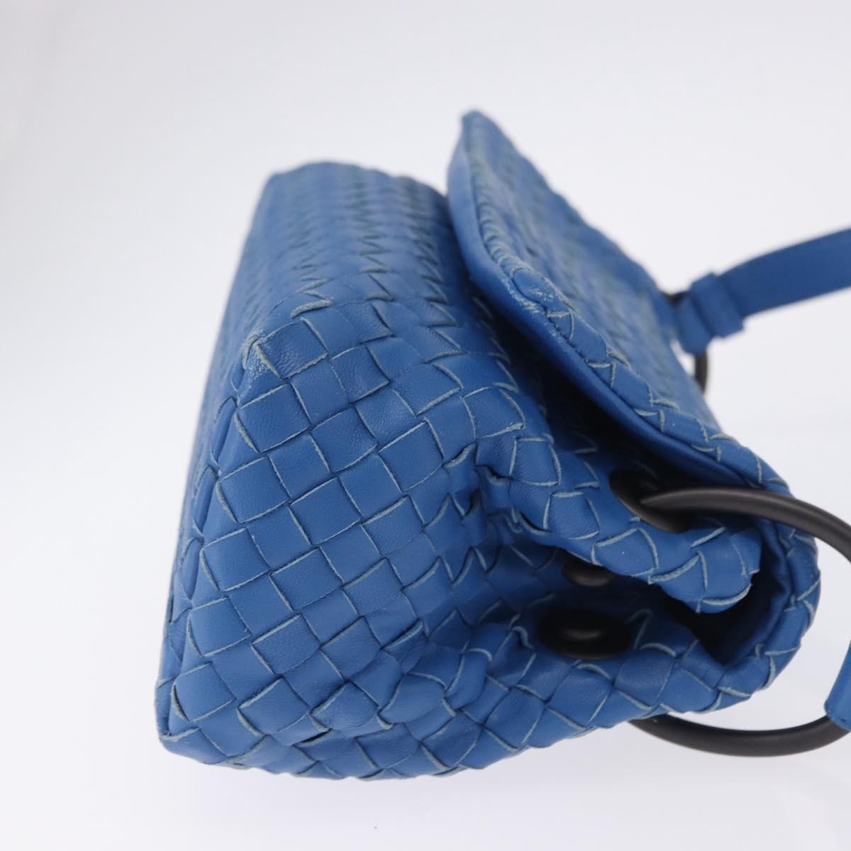 Bottega Veneta Adjustable Flap Intrecciato Nappa Blue Leather Shoulder Bag Bag (Pre-Owned)