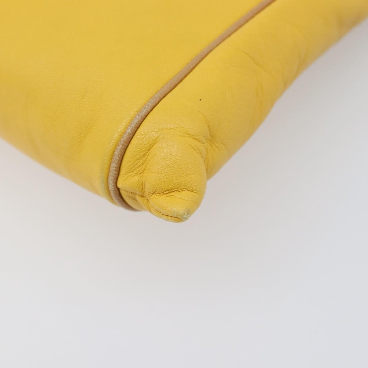 Loewe Shoulder Bag Leather Yellow Leather Shoulder Bag Bag (Pre-Owned)