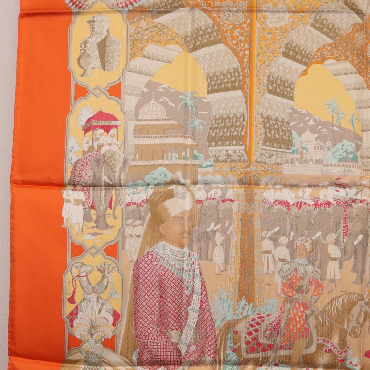 Hermes Carré 90 Silk Multicolor Orange Silk Scarve & Shawl Accessory (Pre-Owned)
