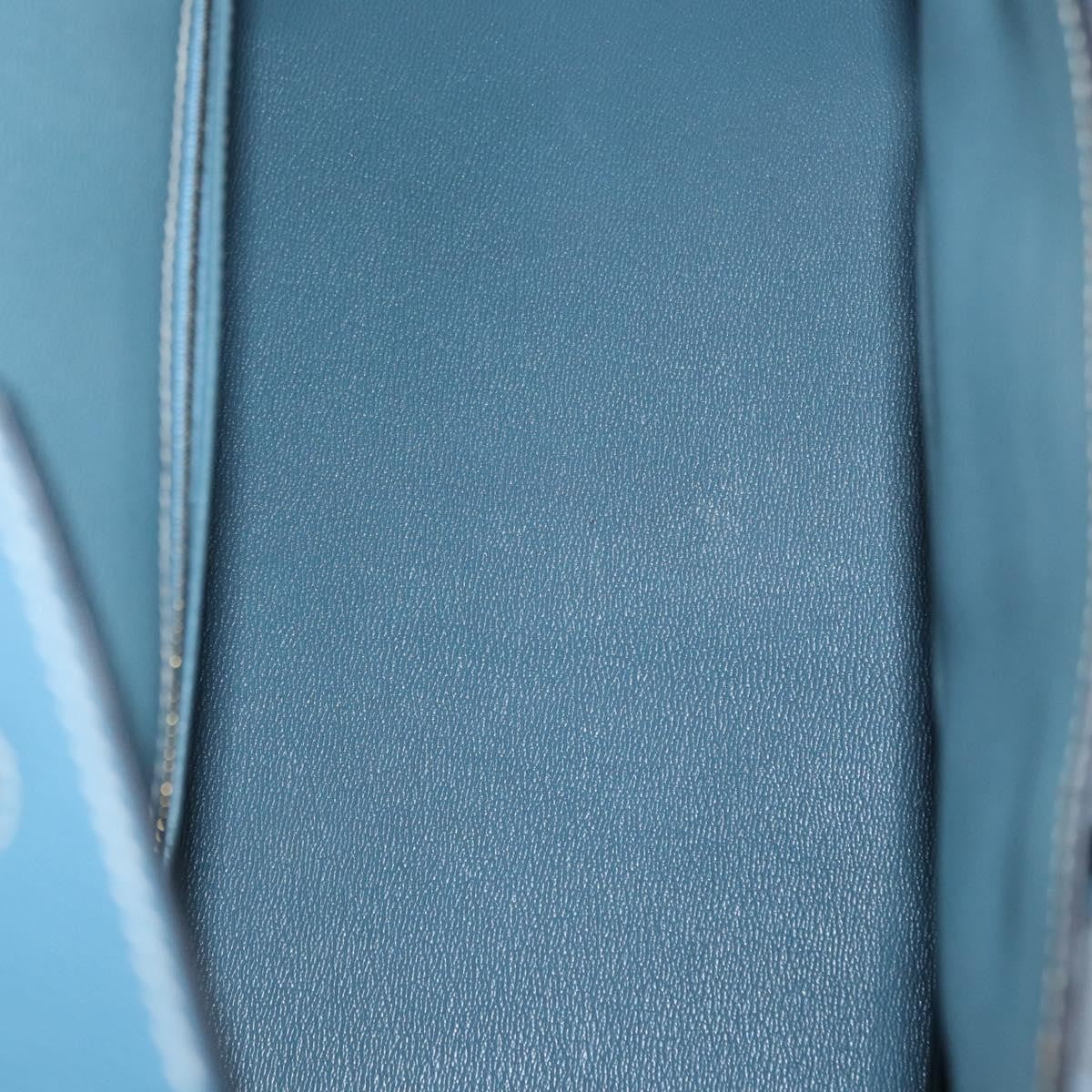 Hermes Birkin Blue Epsom With Gold Hardware Blue Leather Handbag (Pre-Owned)
