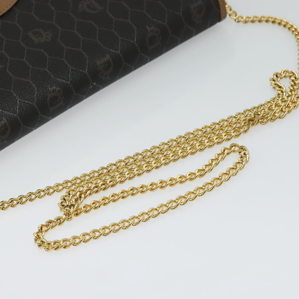 Christian Dior Vintage Honeycomb Chain Canvas Black Canvas Shoulder Bag Bag (Pre-Owned)