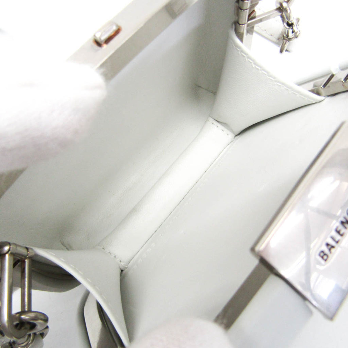 Balenciaga Logo Lunch Box Plastic White Plastic Shoulder Bag Bag (Pre-Owned)
