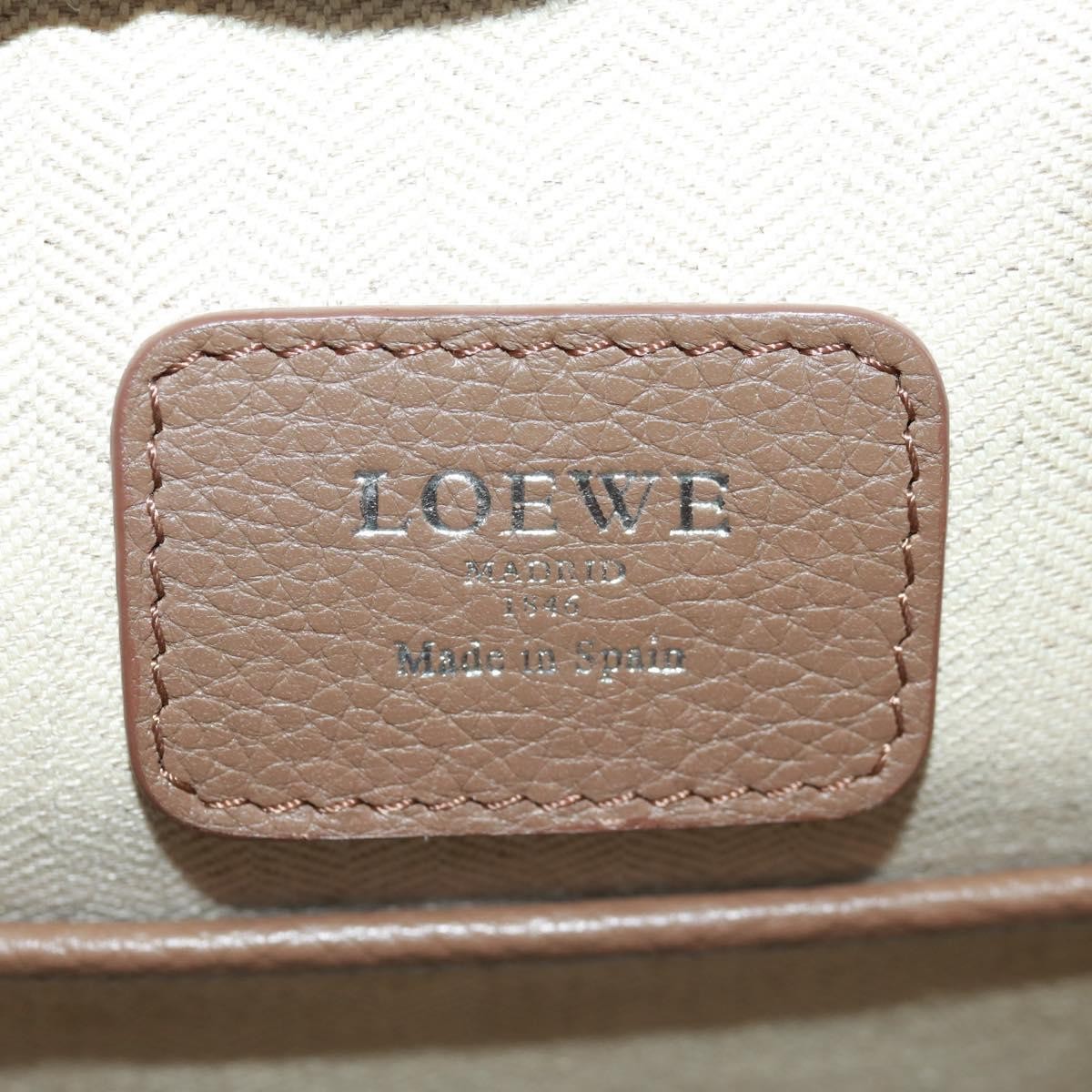 Loewe Cruz Printed Leather Brown Leather Handbag (Pre-Owned)