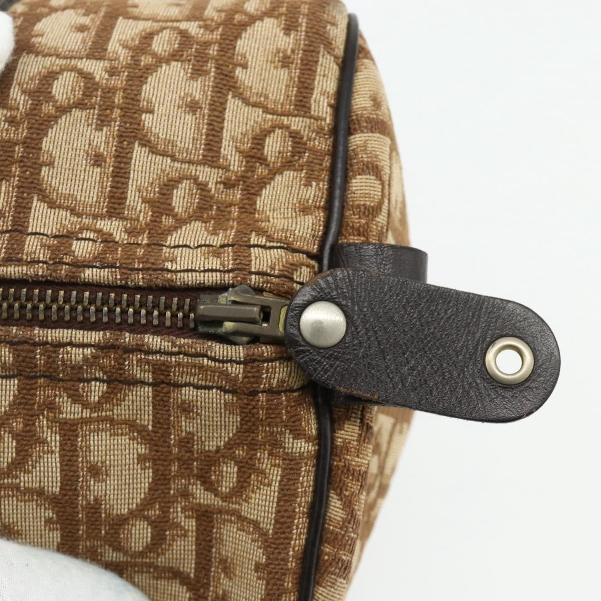 Christian Dior Vintage Trotter Canvas Brown Canvas Handbag (Pre-Owned)