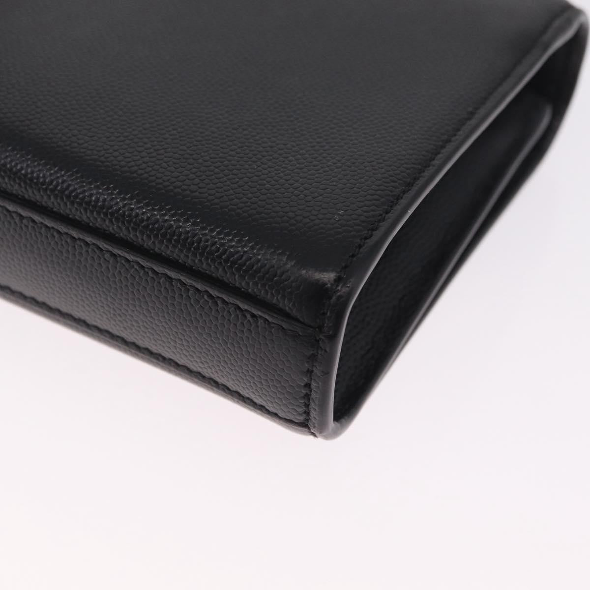 Saint Laurent Classic Monogram Leather Black Leather Crossbody Bag Bag (Pre-Owned)