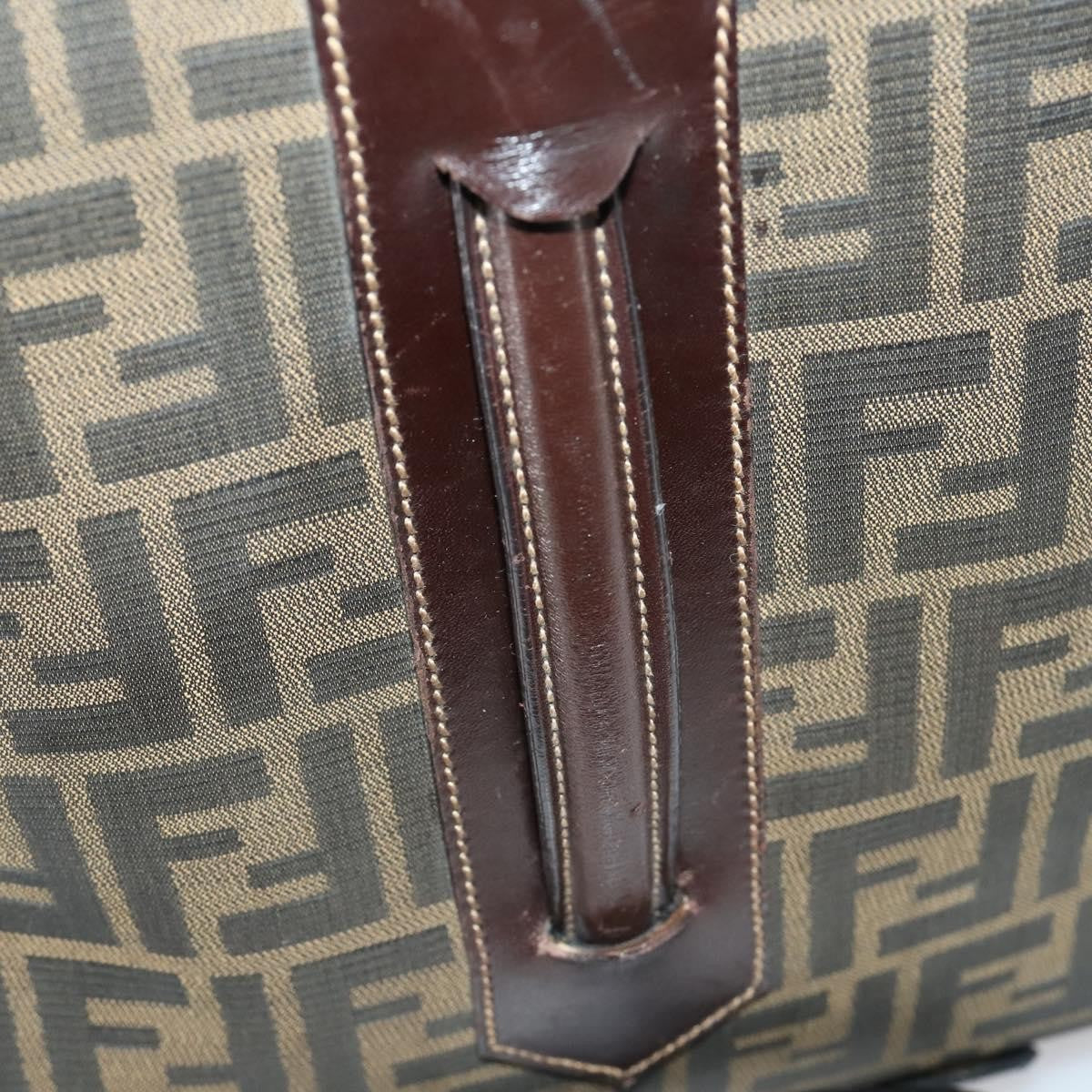 Fendi Vintage Rolling Suitcase Zucca Canvas Brown Canvas Travel Bag Bag (Pre-Owned)