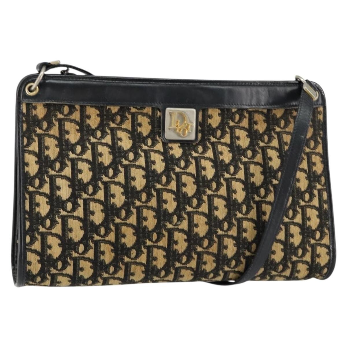 Christian Dior Vintage Trotter Canvas Navy Canvas Shoulder Bag Bag (Pre-Owned)