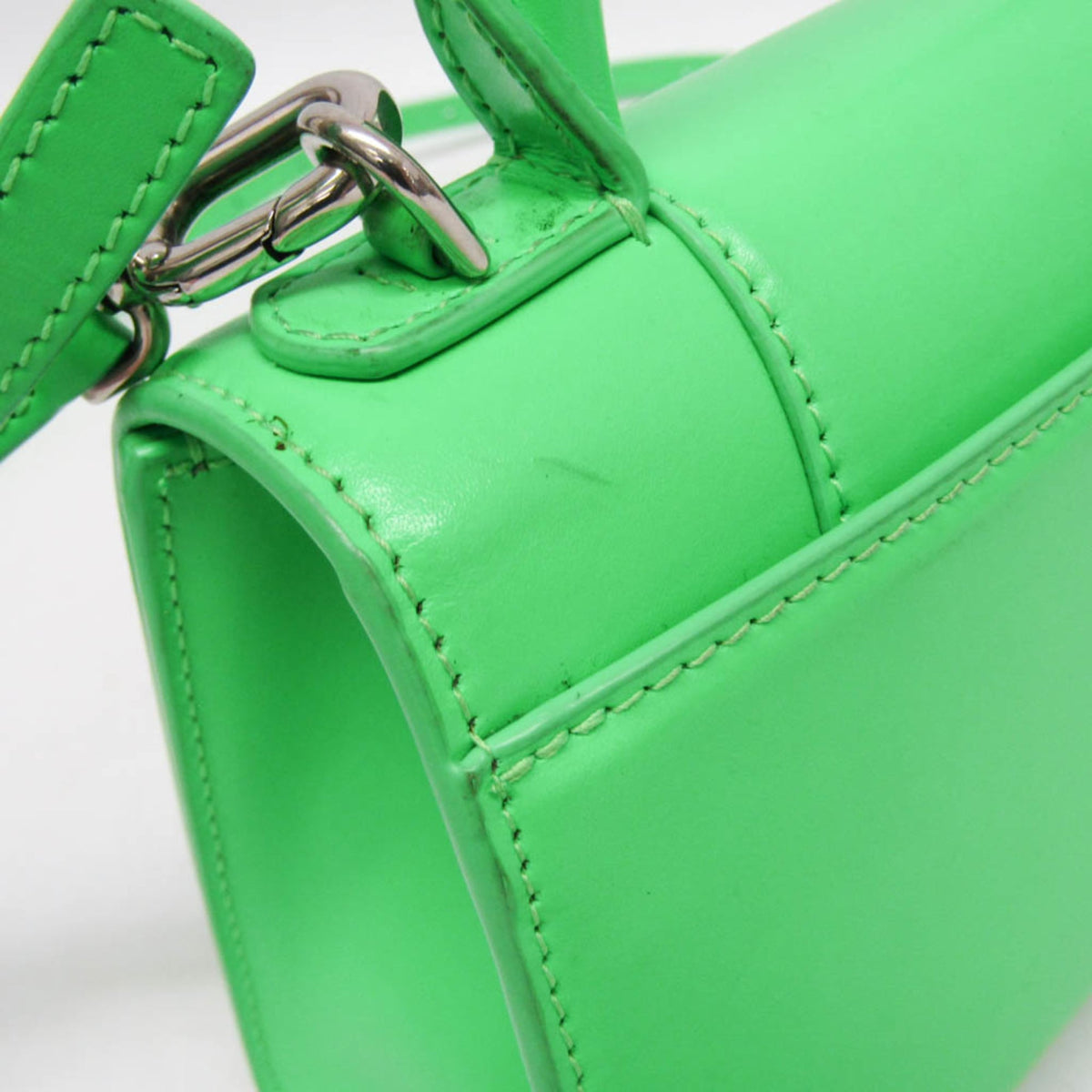 Balenciaga Graffiti Hourglass Top Handle Leather Green Leather Handbag (Pre-Owned)