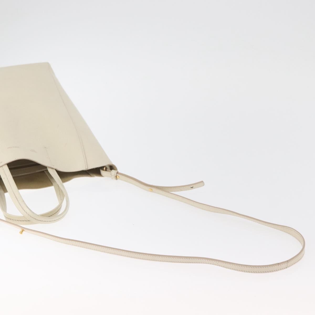 Celine Phantom Cabas Leather White Leather Tote Bag Bag (Pre-Owned)