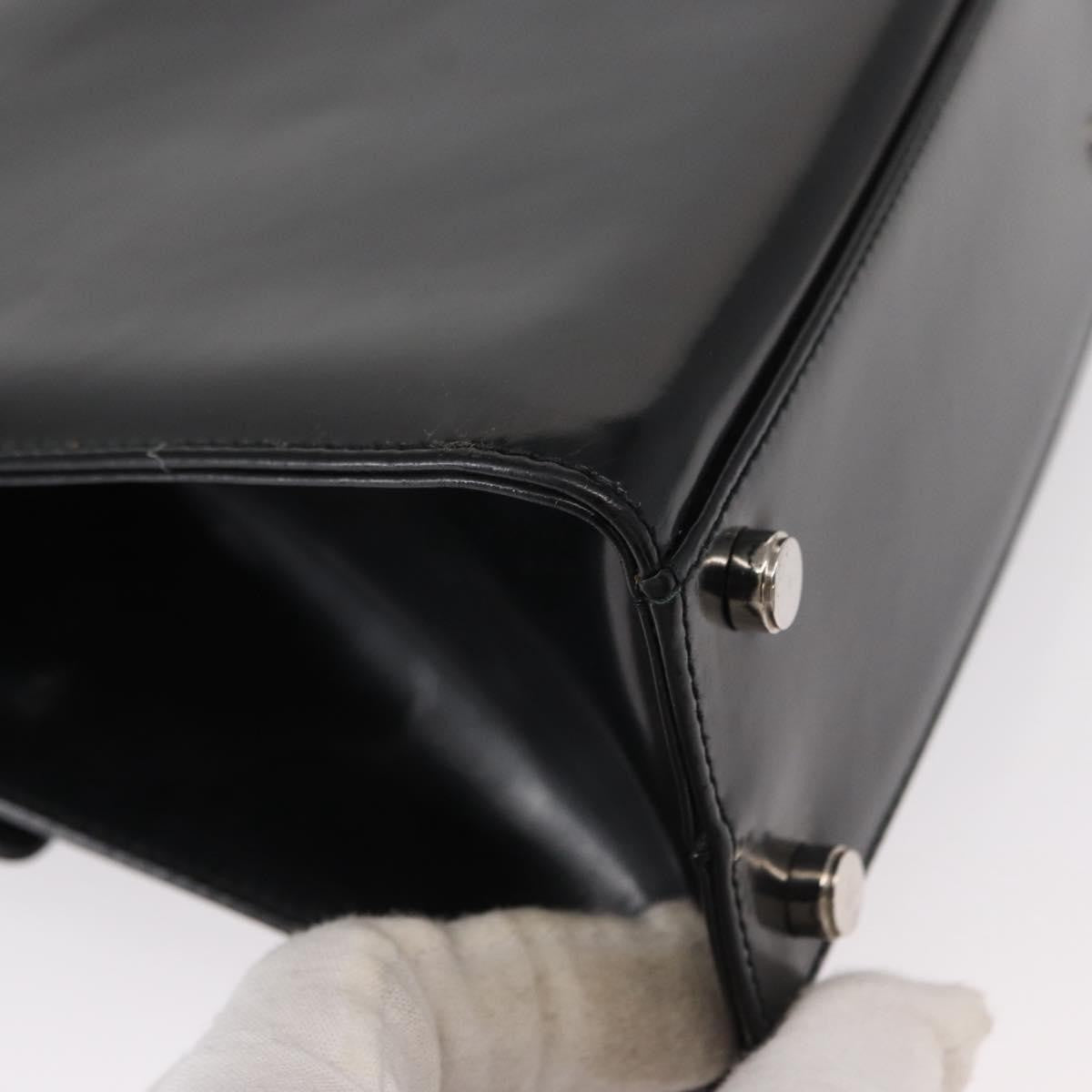 Salvatore Ferragamo Gancini Leather Black Leather Handbag (Pre-Owned)