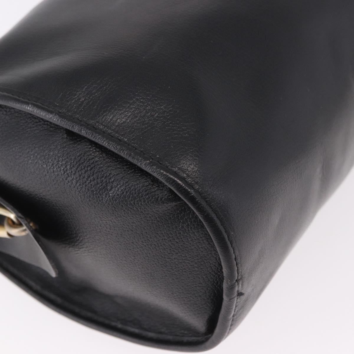 Christian Dior Vintage Leather Black Leather Shoulder Bag Bag (Pre-Owned)