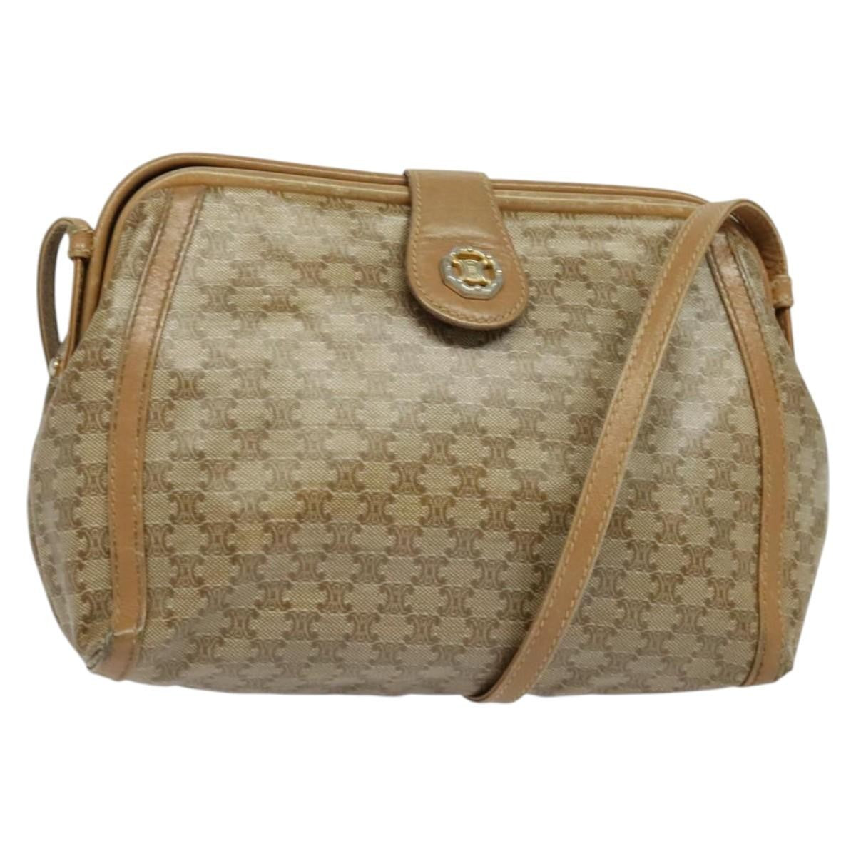 Celine Macadam Shoulder Pvc Leather Beige Pvc Bag (Pre-Owned)