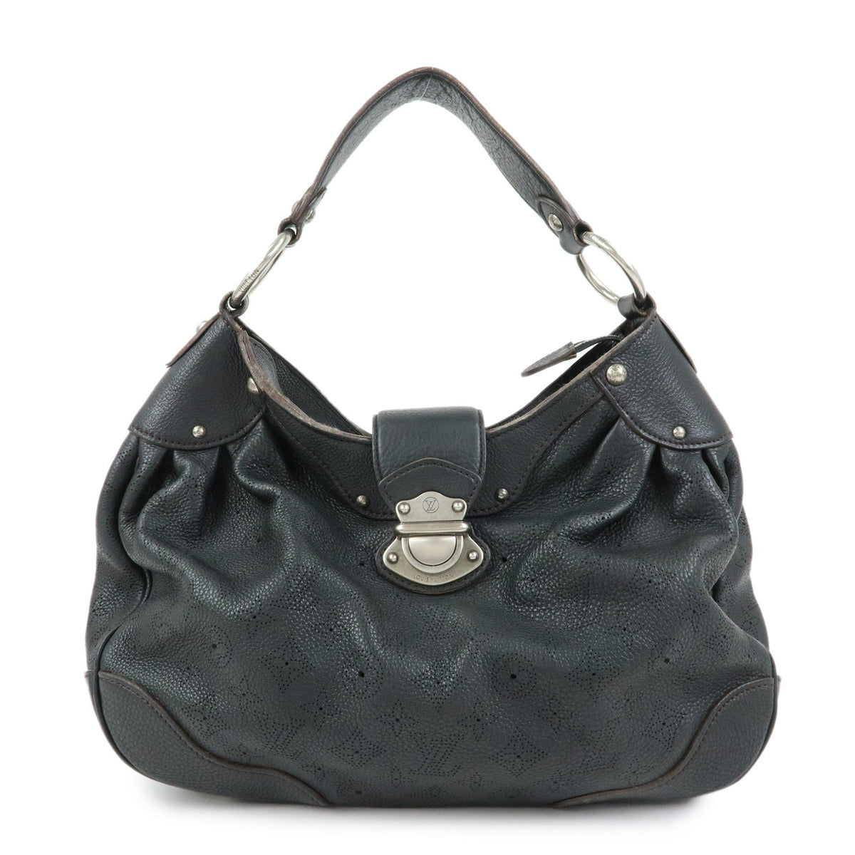 Louis Vuitton Solar Mahina Leather Black Leather Handbag (Pre-Owned)