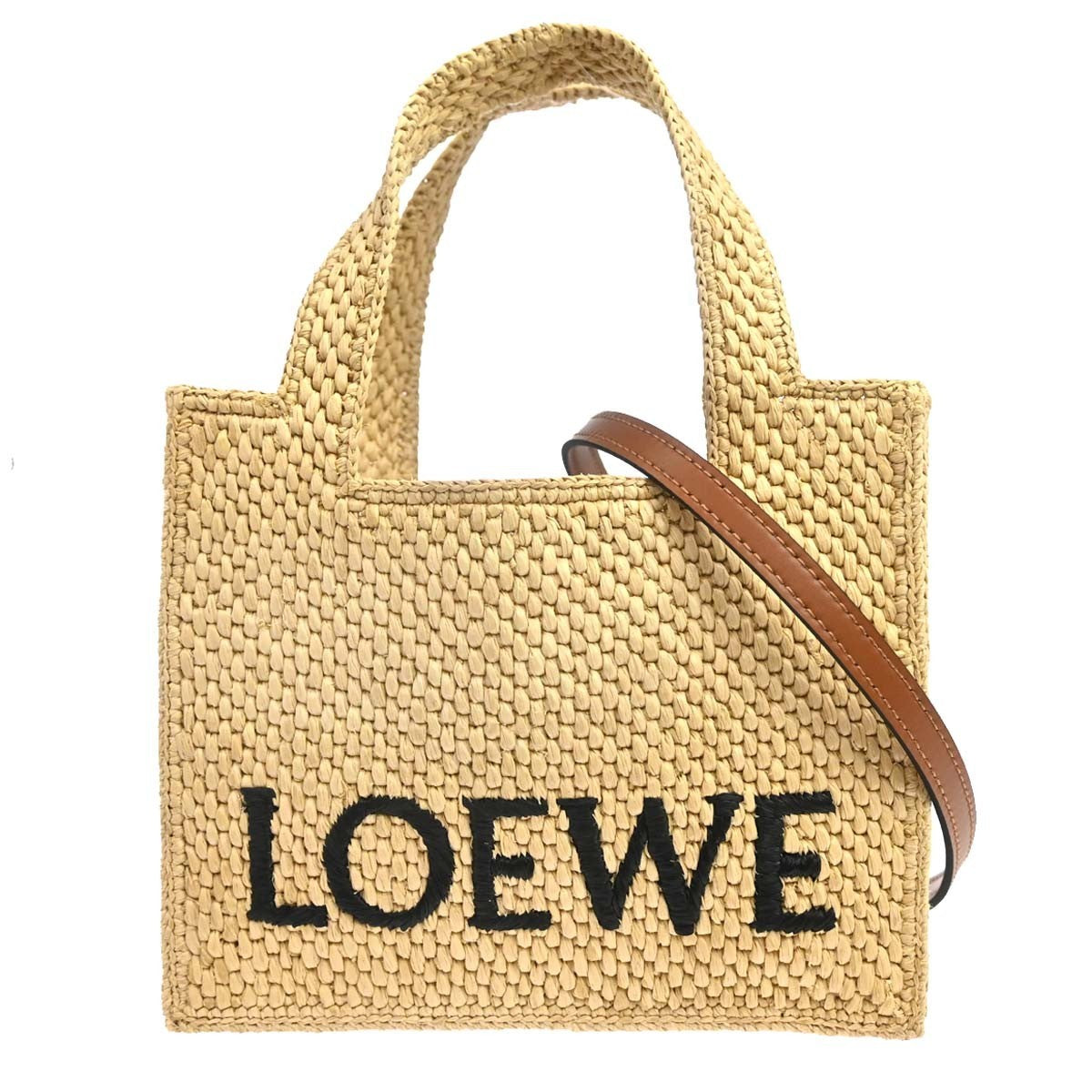 Loewe Paula's Ibiza Logo Convertible Tote Raffia Beige Wicker Tote Bag Bag (Pre-Owned)