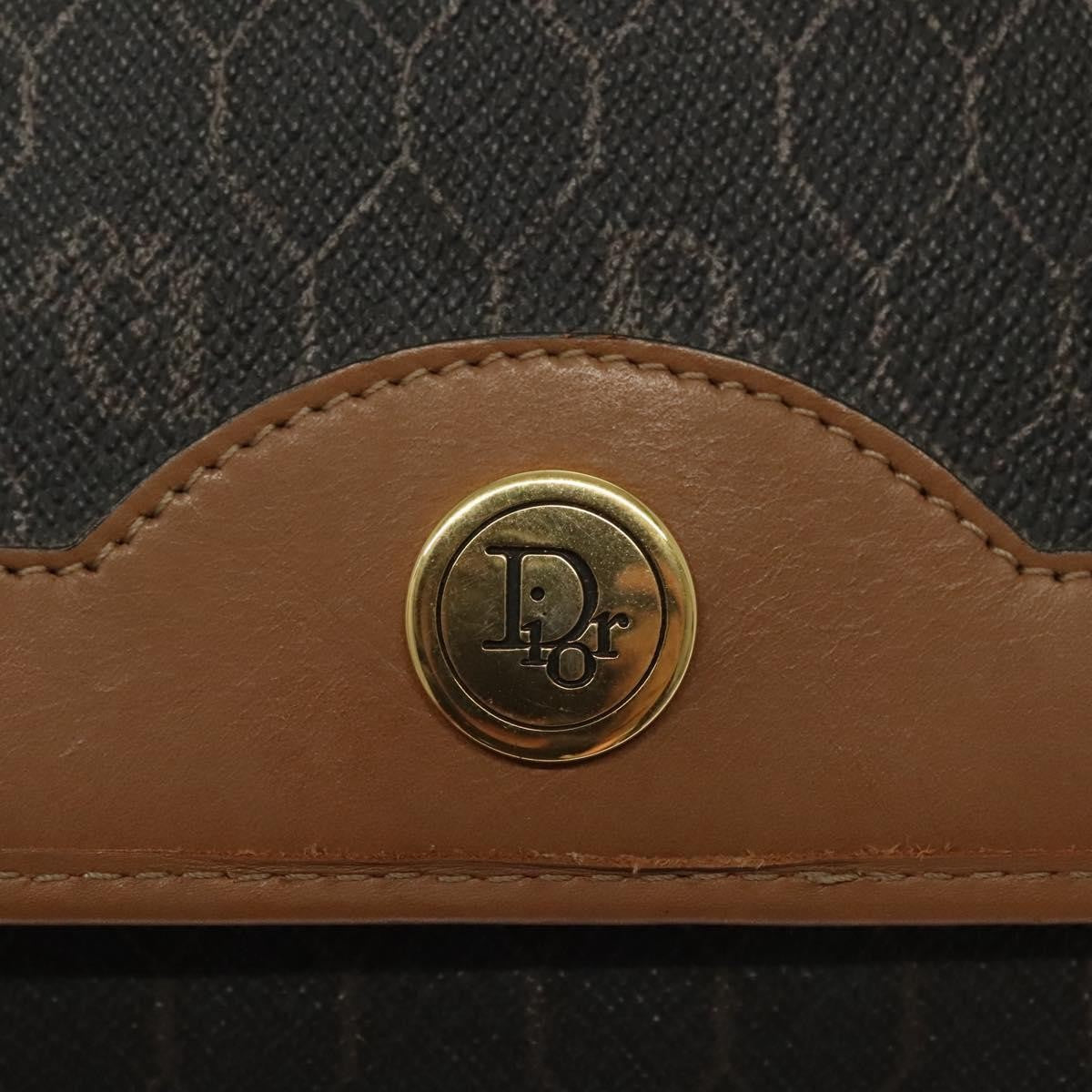 Christian Dior Vintage Honeycomb Chain Canvas Black Canvas Bag (Pre-Owned)