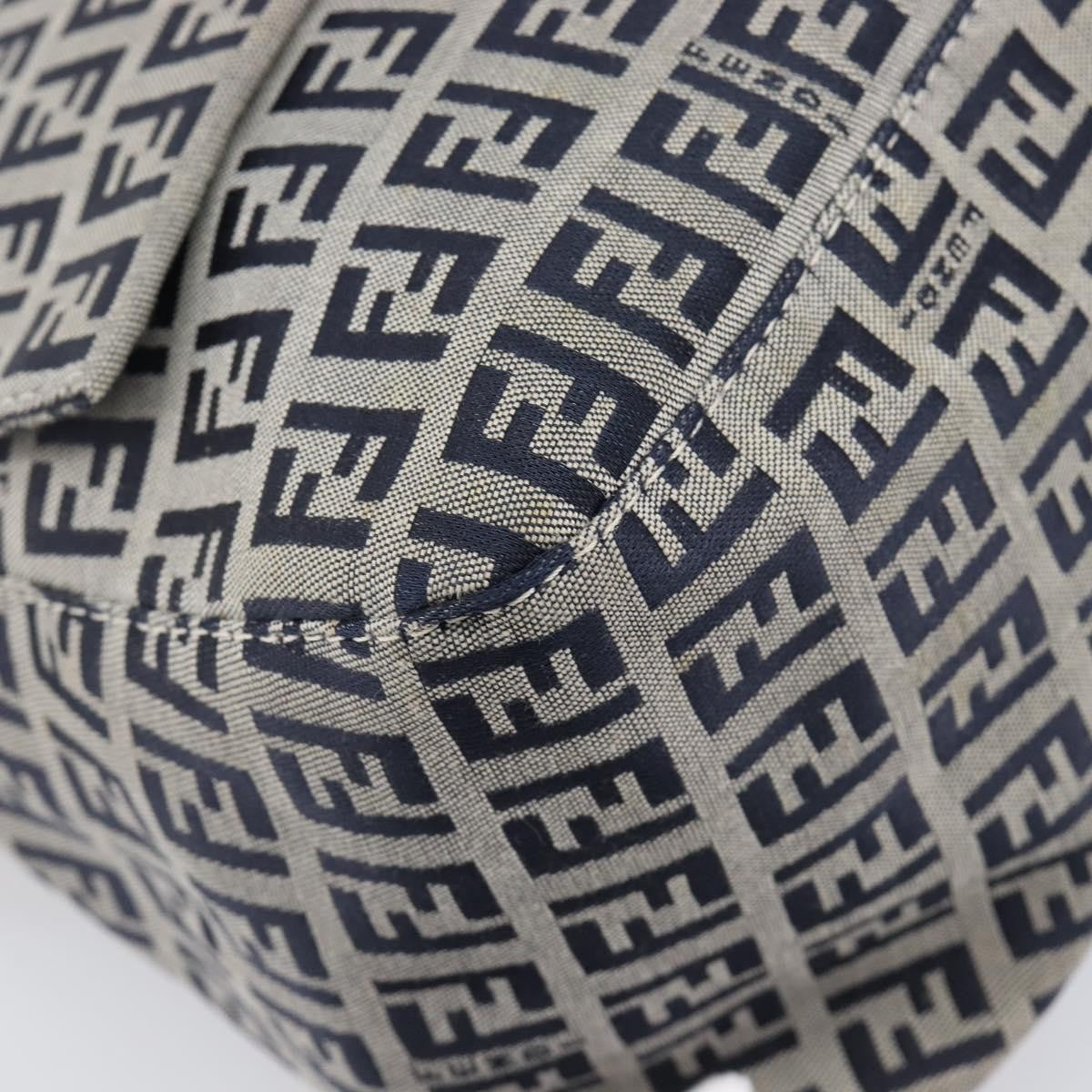 Fendi Zucchino Canvas Mamma Baguette Canvas Navy Canvas Shoulder Bag Bag (Pre-Owned)