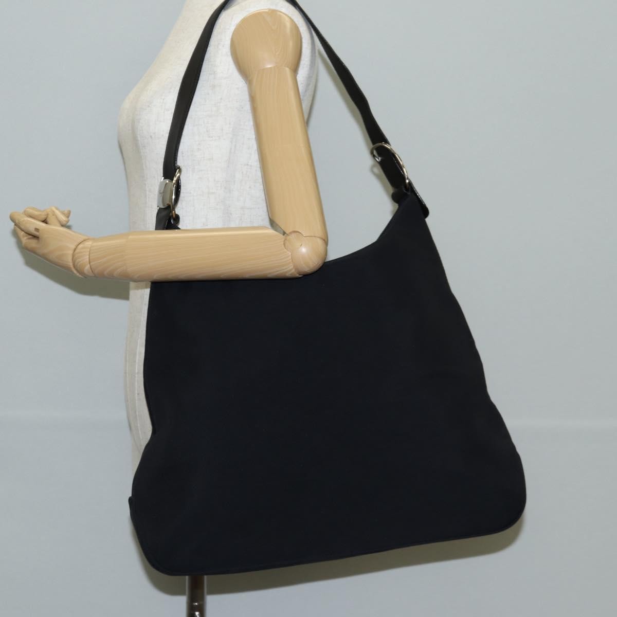 Salvatore Ferragamo Vala Nylon Black Nylon Shoulder Bag Bag (Pre-Owned)