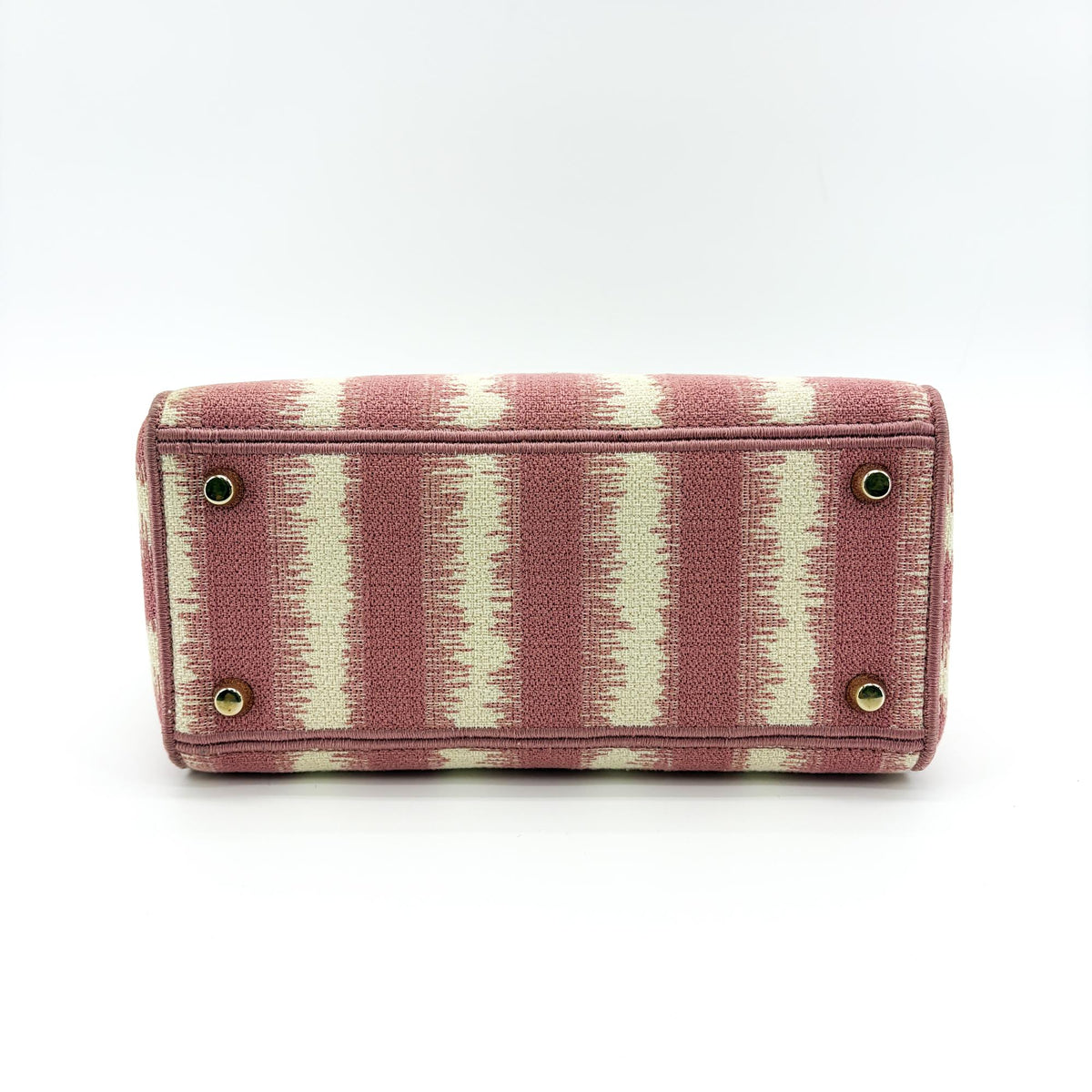 Christian Dior Lady D-Lite Embroidered Canvas Pink Canvas Handbag (Pre-Owned)