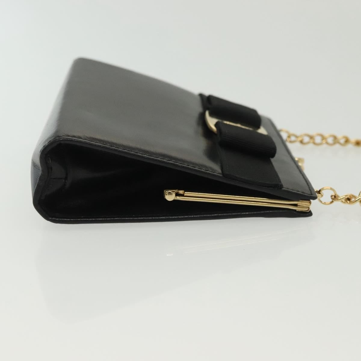 Salvatore Ferragamo Vala Leather Black Leather Shoulder Bag Bag (Pre-Owned)