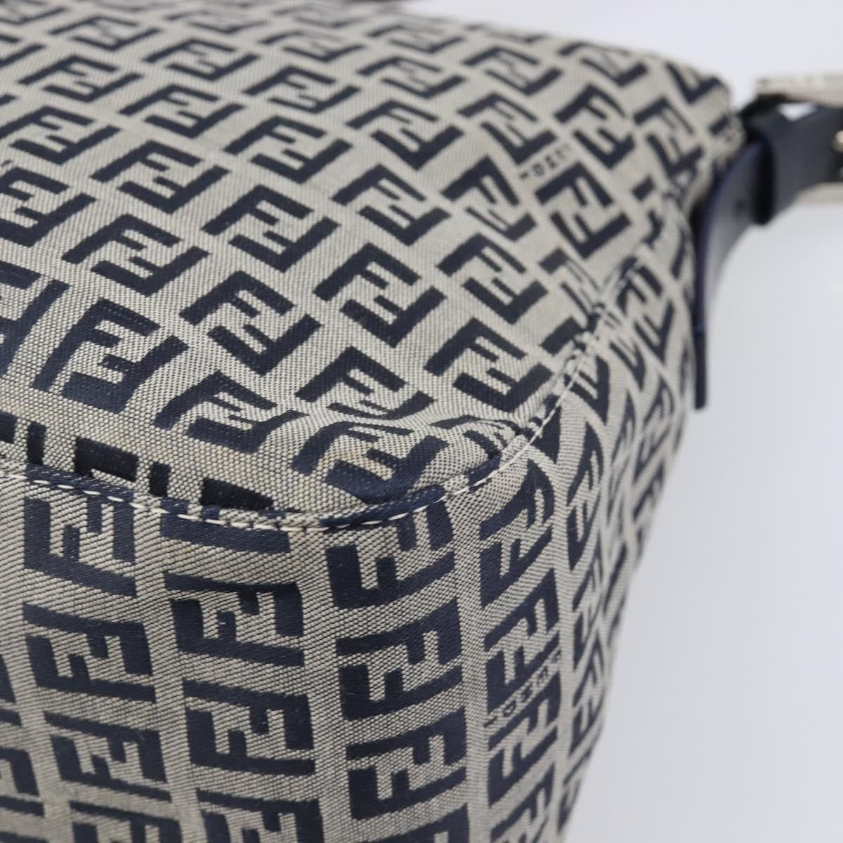 Fendi Zucchino Canvas Mamma Baguette Canvas Navy Canvas Shoulder Bag Bag (Pre-Owned)