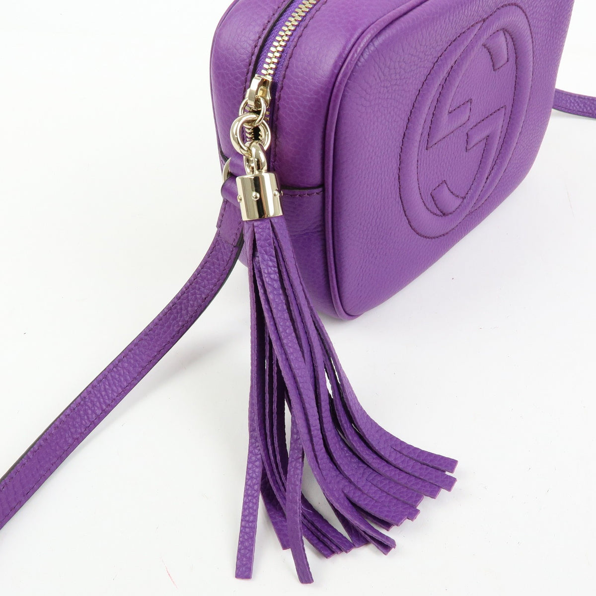 Gucci Soho Disco Leather Purple Leather Crossbody Bag Bag (Pre-Owned)