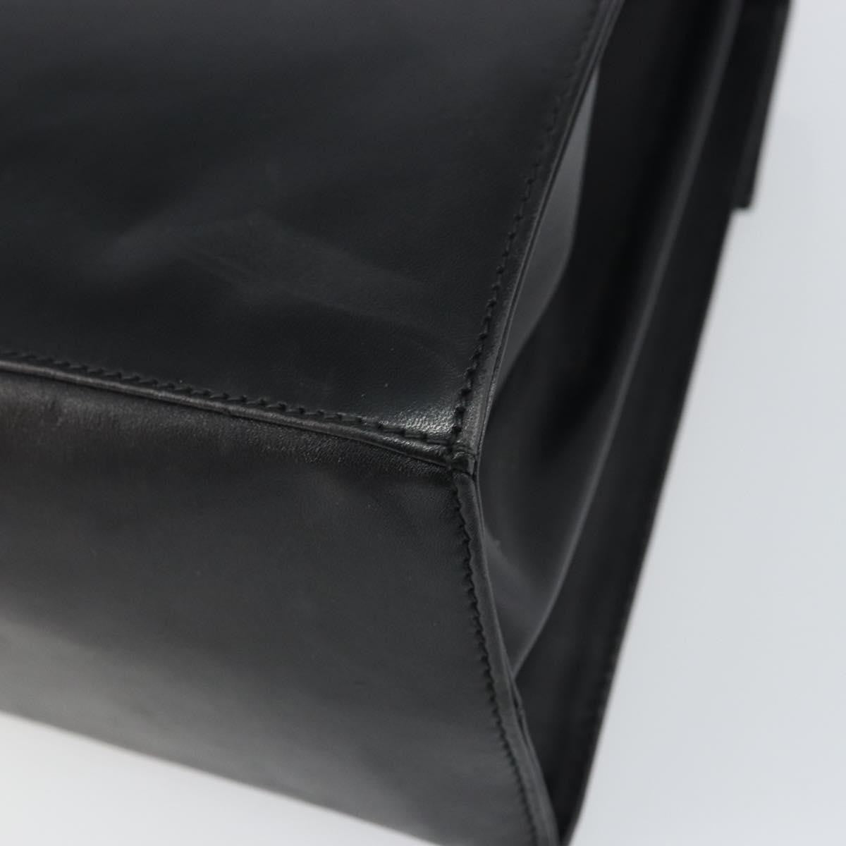 Salvatore Ferragamo Gancini Convertible Top Handle Leather Black Leather Handbag (Pre-Owned)