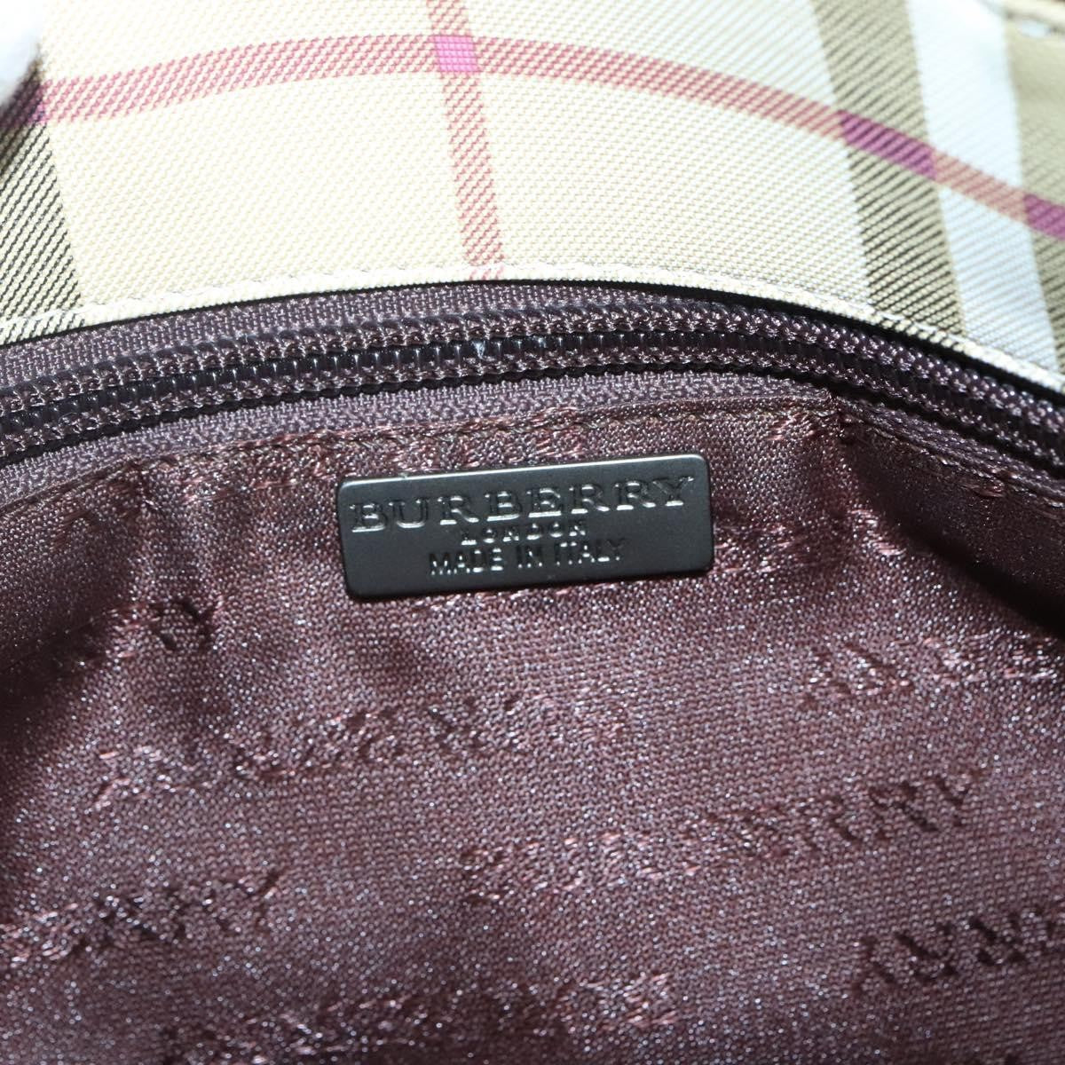 Burberry Nova Check Nova Check Canvas Beige Canvas Handbag (Pre-Owned)
