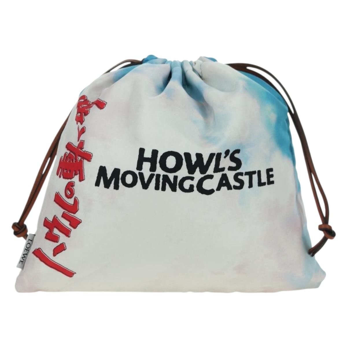 Loewe Paula Drawstring Printed Canvas Blue Canvas Clutche & Pouche Bag (Pre-Owned)