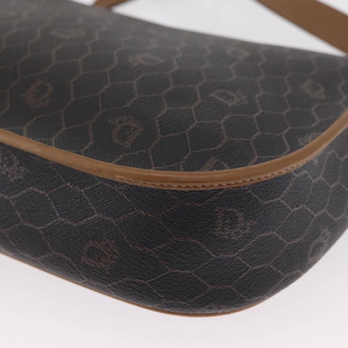 Christian Dior Vintage Honeycomb Flap Canvas And Leather Black Canvas Shoulder Bag Bag (Pre-Owned)