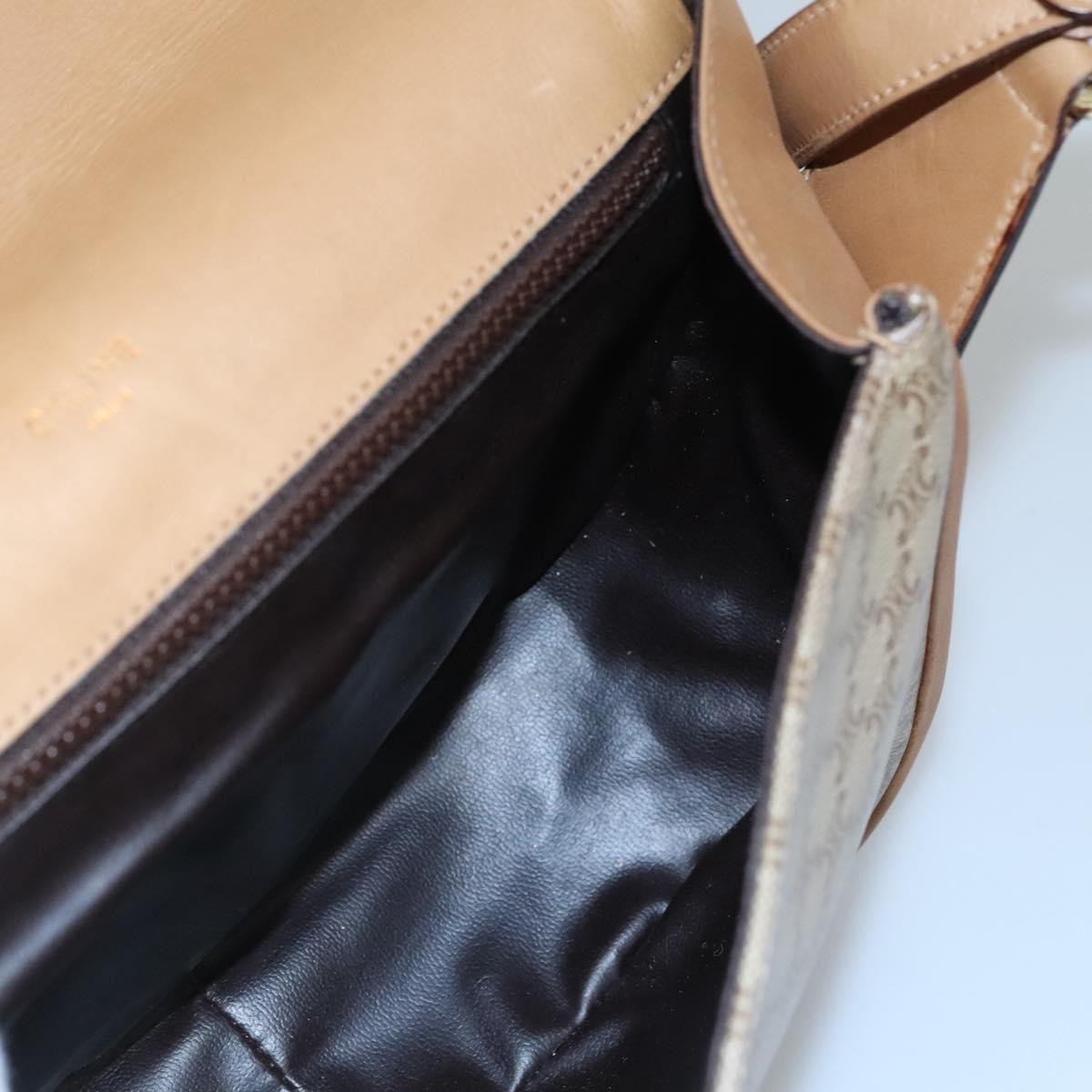 Celine Vintage Macadam Canvas And Leather Beige Canvas Shoulder Bag Bag (Pre-Owned)
